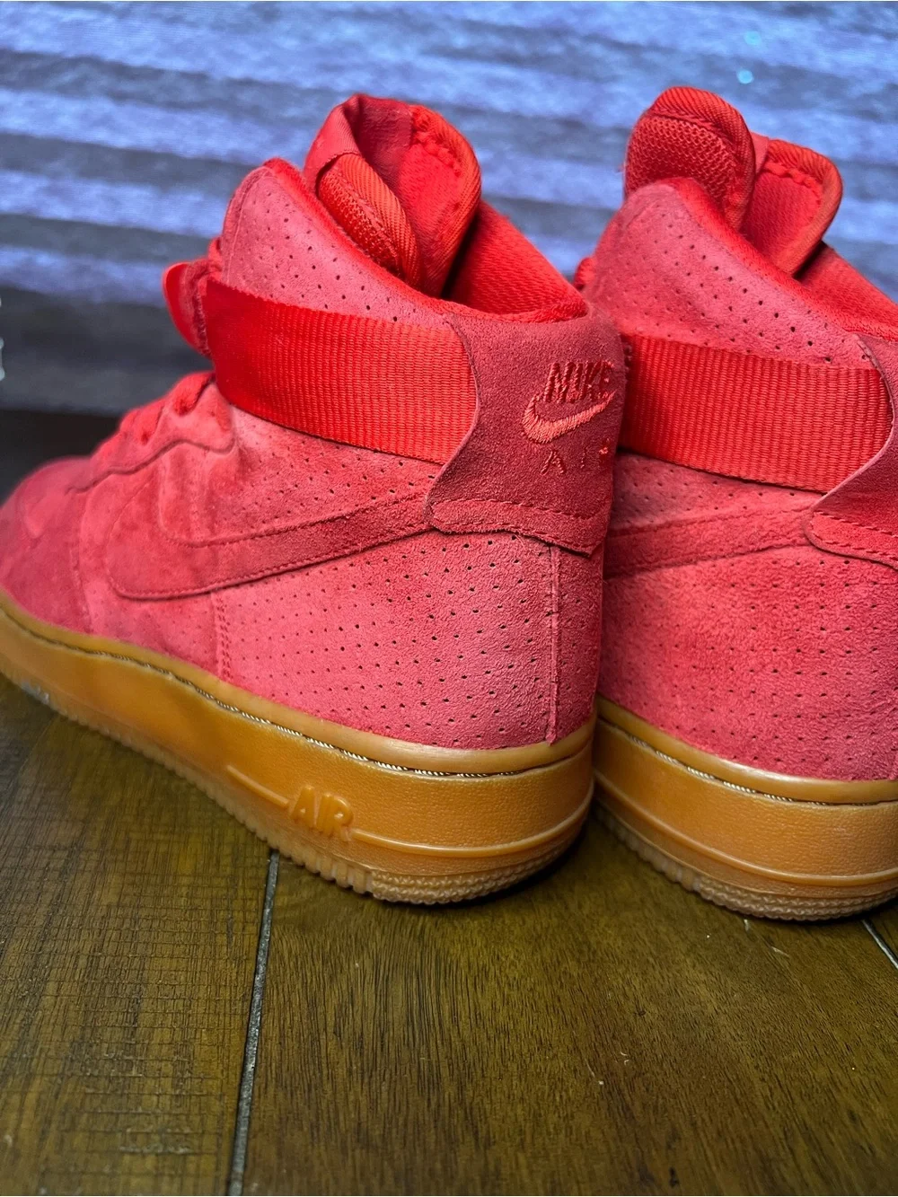 Nike Air Force One High Suede University Red Sneakers
